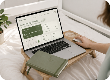 Laptop workspace on a desk